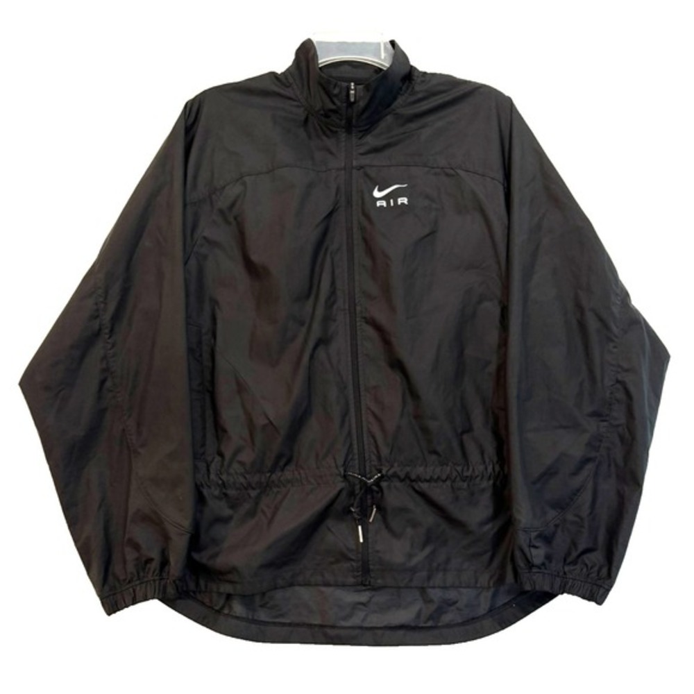 Nike Air Size Small Black Nylon Vented Windbreaker Drawstring Zip Pockets